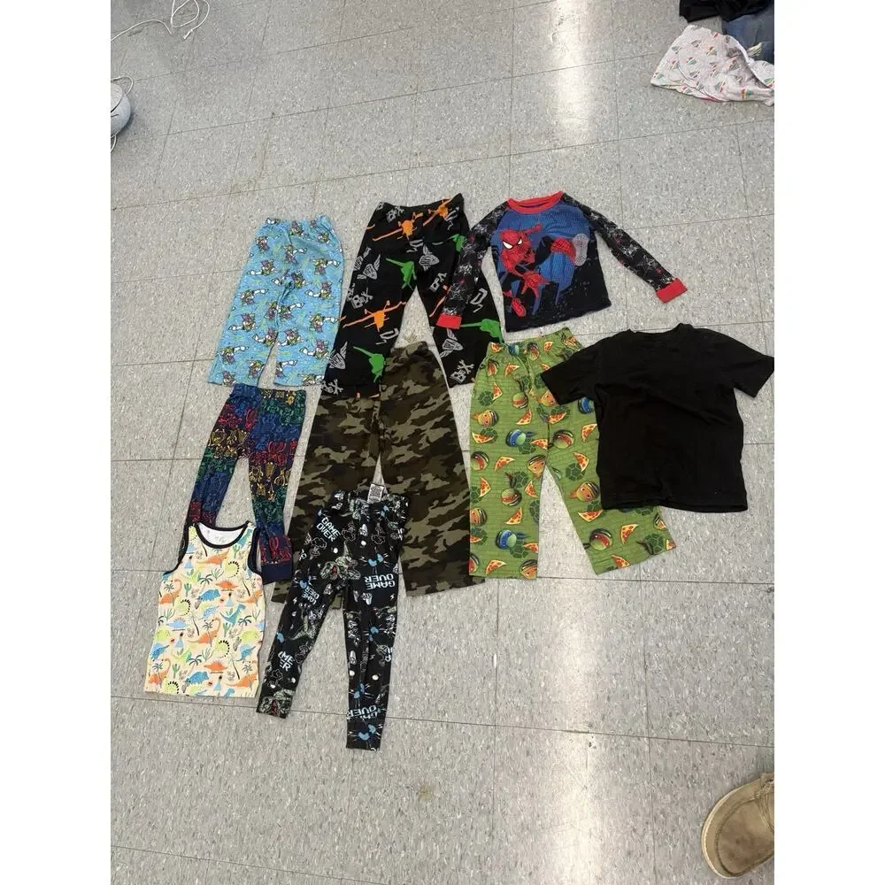Bulk Youth Boys Clothing Lot 5+ Lbs Pajamas Shirts Pants Reebok Spider-Man